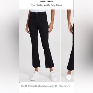 MOTHER Hustler Ankle Fray Not Guilty Black High-Rise Cropped Flare Jeans